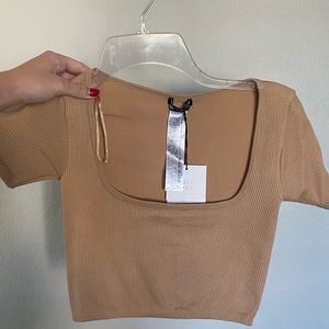 Zara tan crop top